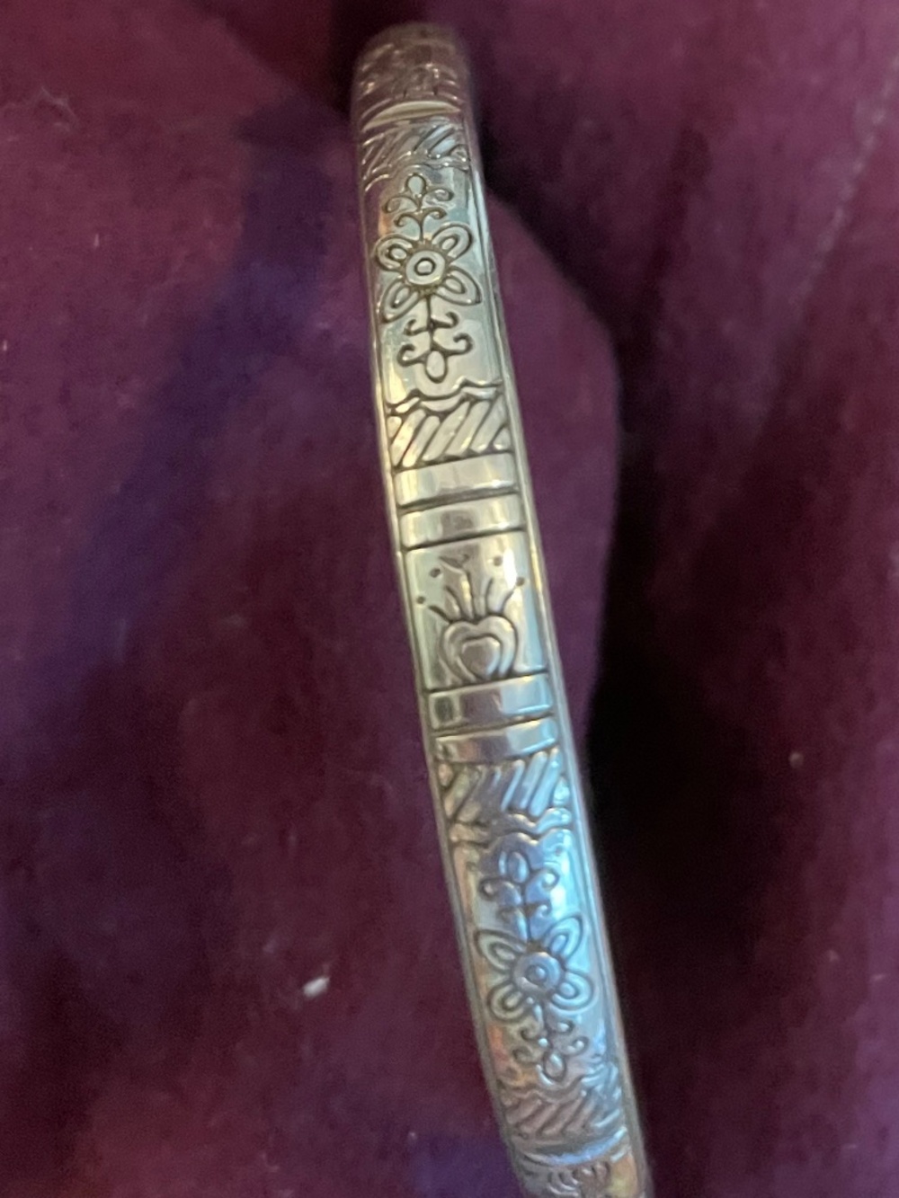 Brighton Flowers & Love Silver Bangle Bracelet
